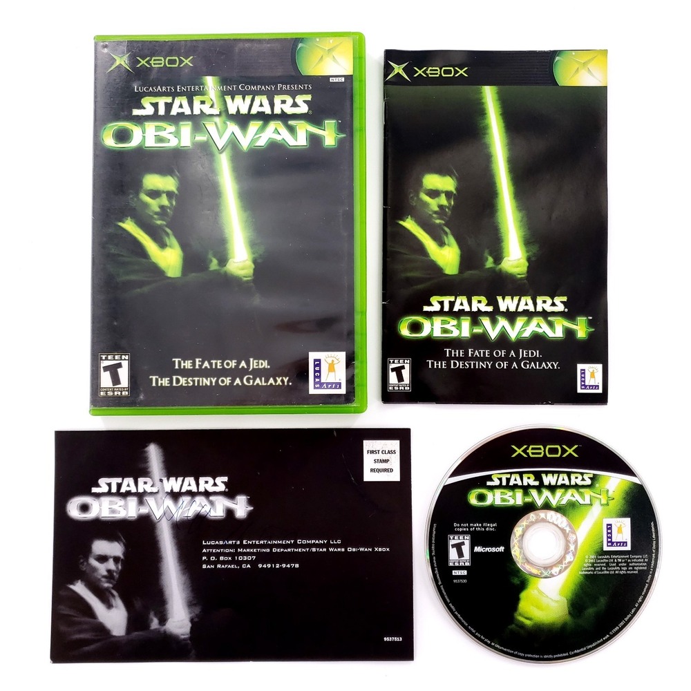 Star Wars: Obi-Wan (Microsoft Xbox, 2001) Complete w/ Reg Card Tested & Works